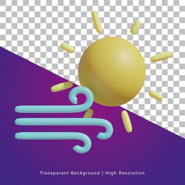 Illustrazione 3d di ventoso soleggiato