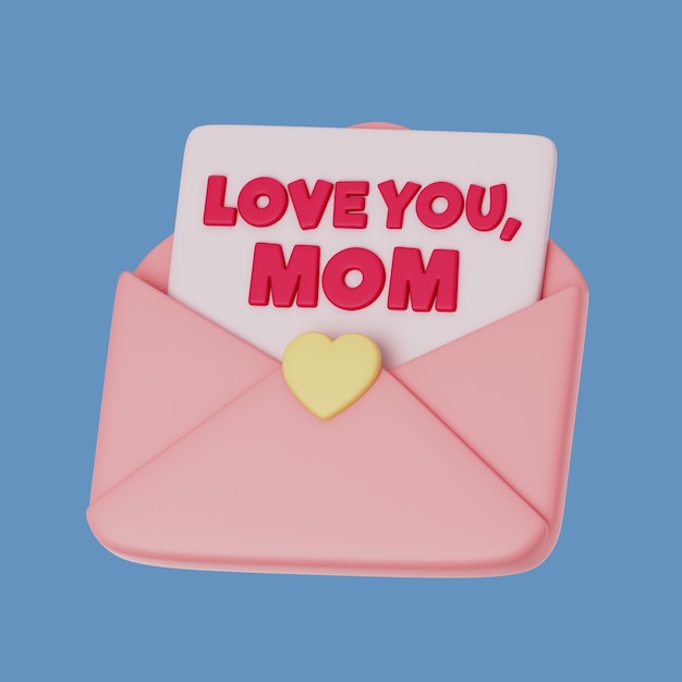 PSD 3d illustration with mothers day icon