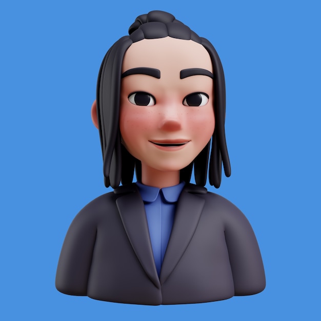 3d illustration with online avatar