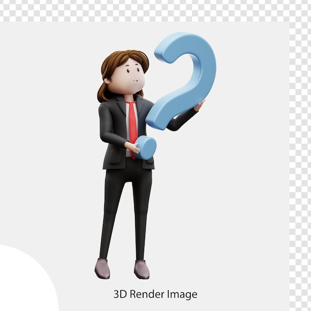 ３ｄイラスト, 質問する女性