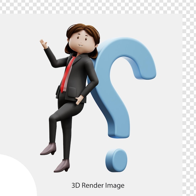 3d illustration woman asking a question