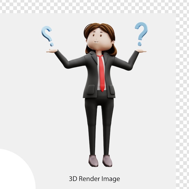 3d illustration woman asking a question