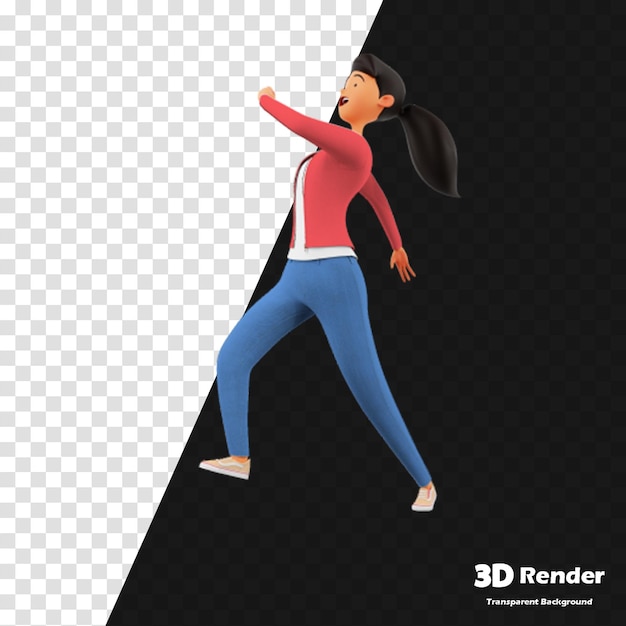 3D-иллюстрация женщины в красной куртке