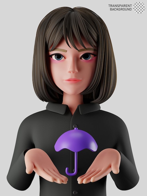 PSD 3d illustration of woman