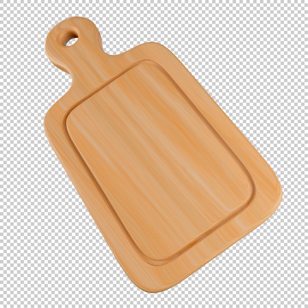 PSD 3d illustration of wooden cutting board