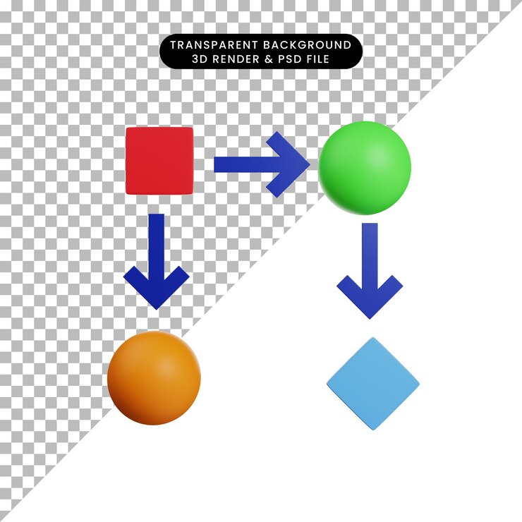 PSD 3d illustration of workflow simple icon