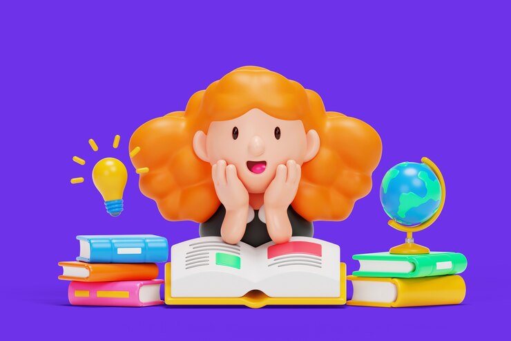 PSD 3d-иллюстрация для празднования всемирного дня книги