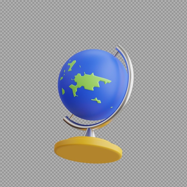 PSD 3d illustration of world globe