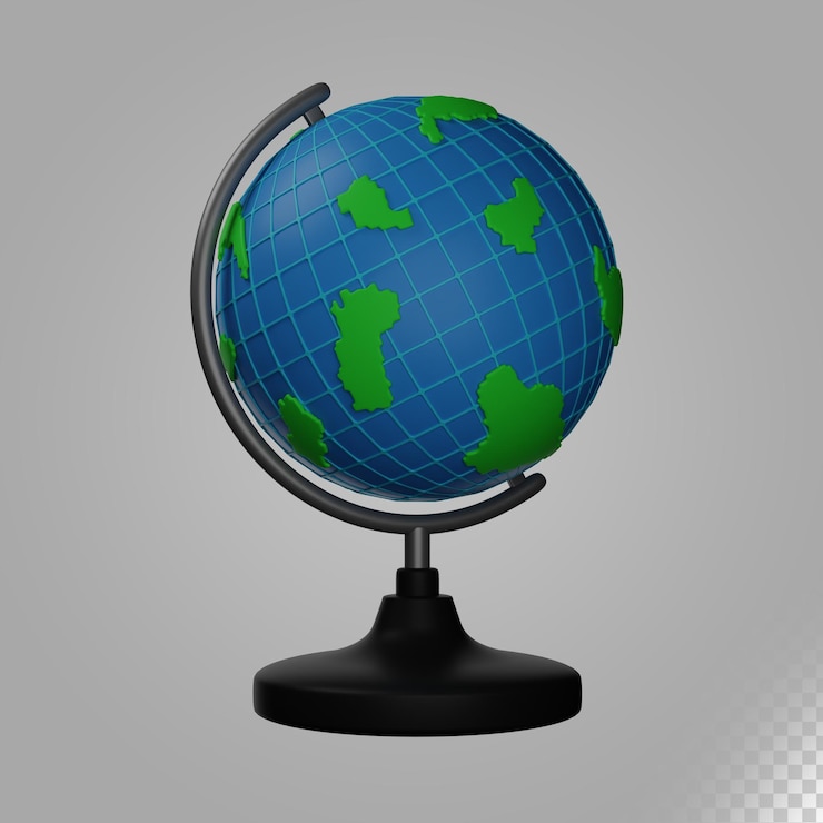 PSD 3dイラスト世界地図地球儀