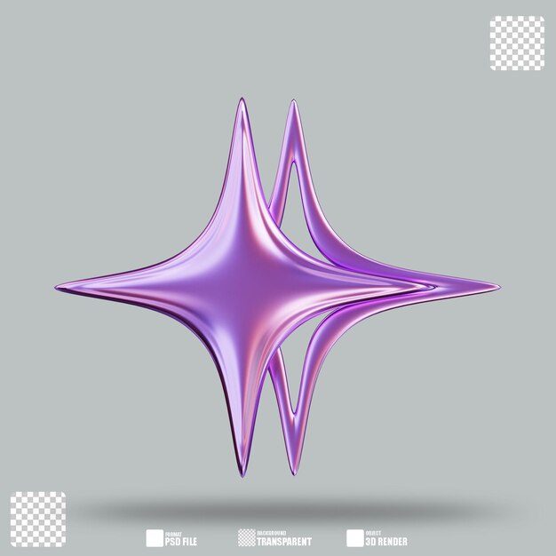 PSD 3d illustration y2k abstract shape 27 2