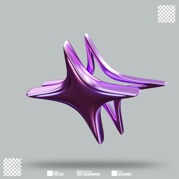 PSD 3d illustration y2k abstract shape 27 3