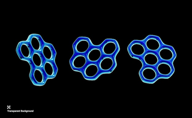 Illustrazione 3d della forma geometrica y2k