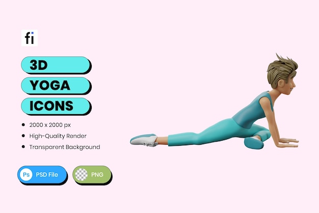 3d illustration yoga pigeon pose