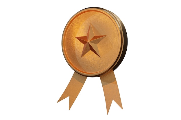 PSD 3d illustrationgold metal star icon isolated