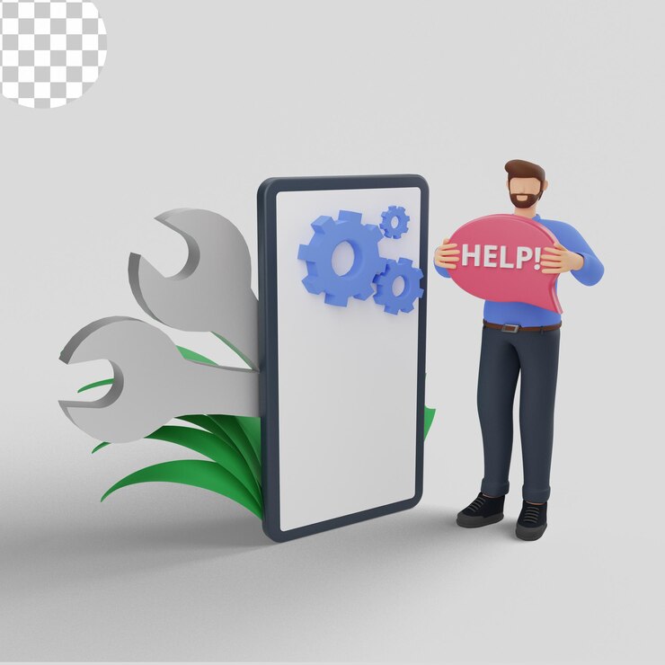 PSD 3d illustrations digital marketing maintenance