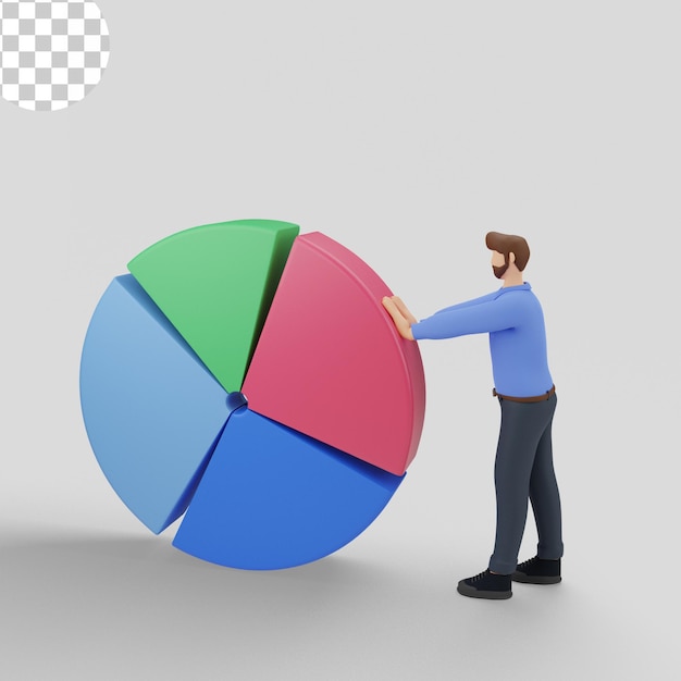 PSD 3d illustrations of marketing analytics