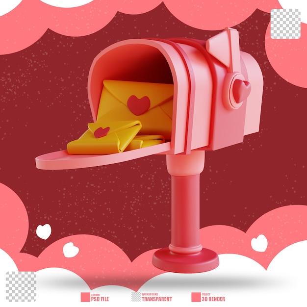 3d illustrator love mailbox 2