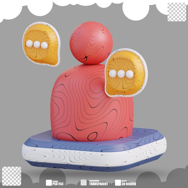 3d ilustracja biznesowa osoba komunikacja 3