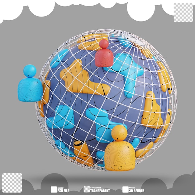 3d Ilustracja Biznesowej Globalnej Sieci 3