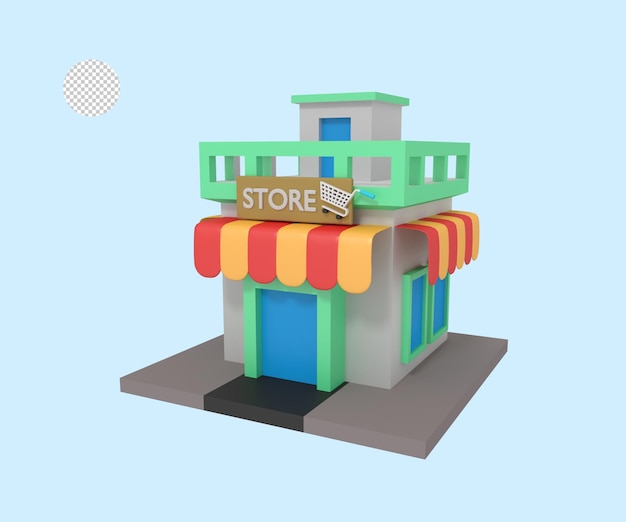 3D ilustracja budynku sklepu