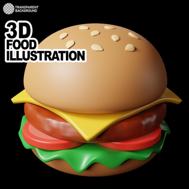 3D ilustracja burgera