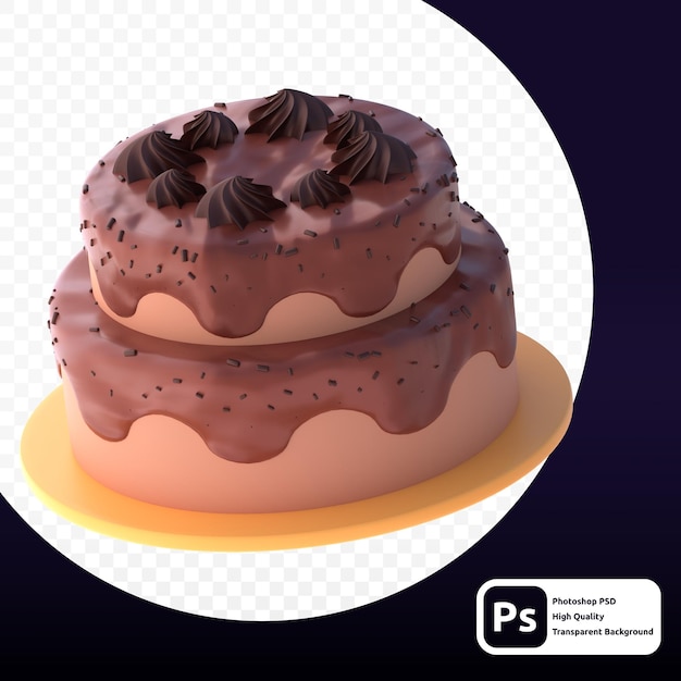 PSD 3d ilustracja ciasta