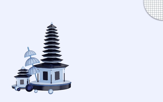 PSD 3d ilustracja dnia ciszy nyepi bali