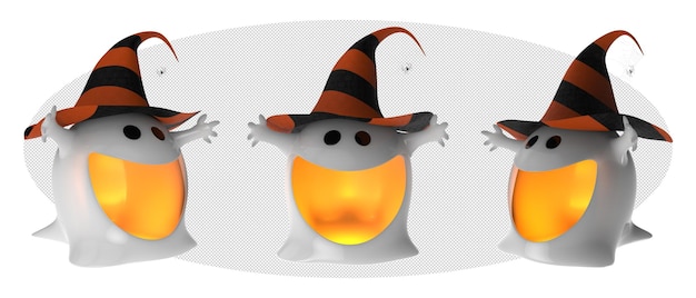 PSD 3d ilustracja ducha halloween