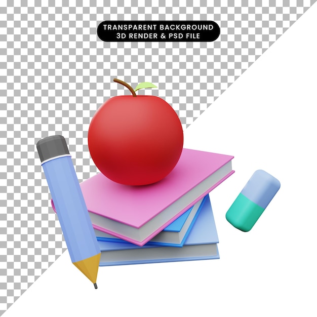 3d Ilustracja Edukacji Z Powrotem Do Szkoły