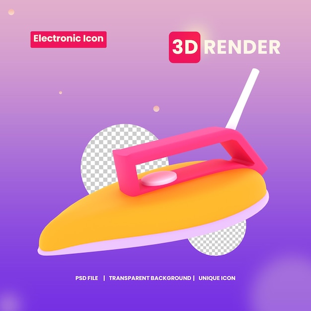 3d Ilustracja Elektryczny Obiekt żelaznej Koszuli Premium Psd