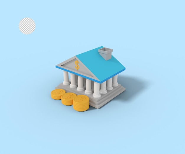 PSD 3d ilustracja finansów bankowych