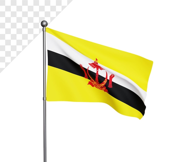 3d Ilustracja Flaga Brunei Darussalam