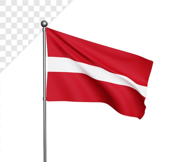 PSD 3d ilustracja flaga łotwy