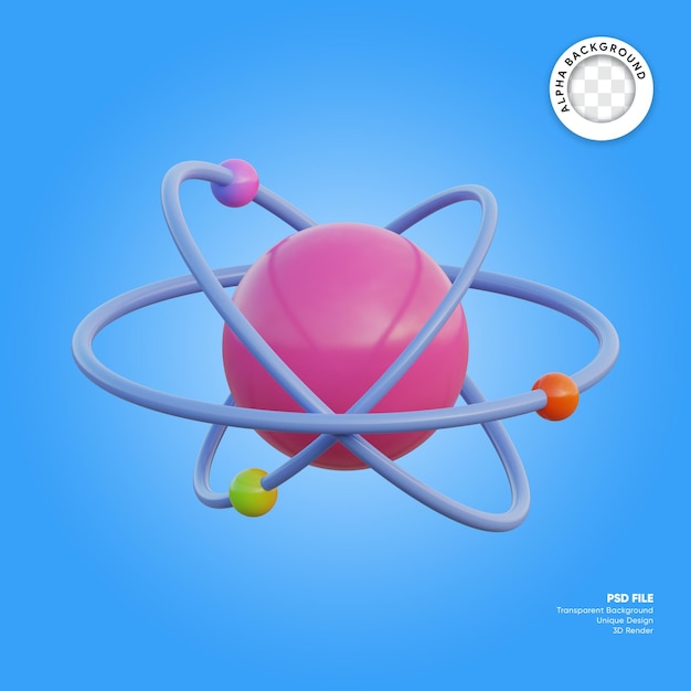 3d Ilustracja Ikona Atomu