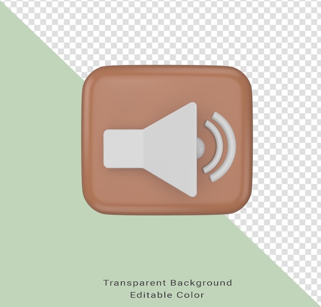 PSD 3d ilustracja ikona głośności głośnika audio megafon głośnik lub głośnik do ogłaszania promocji