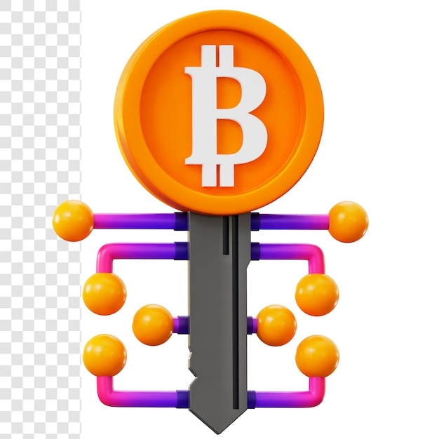 3d Ilustracja Klucz Bitcoin