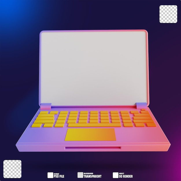 3D ilustracja kolorowy laptop 2