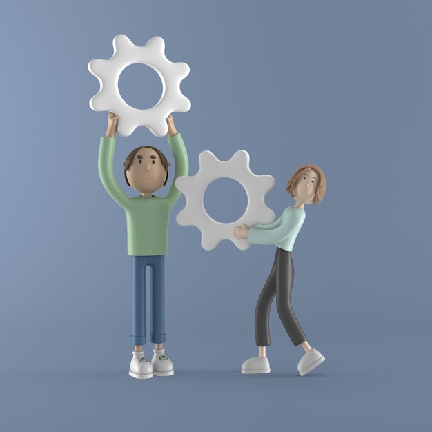 3d ilustracja kreskówka mężczyzn