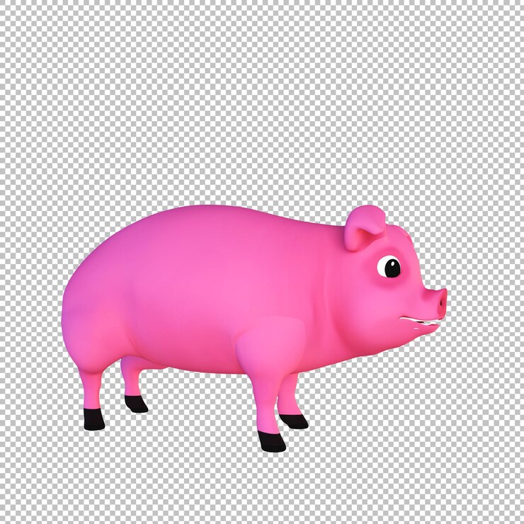 PSD 3d ilustracja kreskówka postać świni