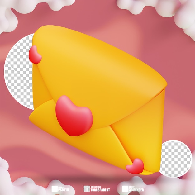 3d Ilustracja Listów Miłosnych Valentine39s 2