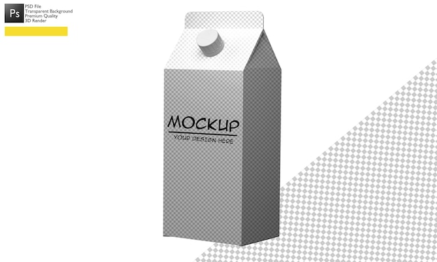 3d ilustracja makiety pudełka na mleko