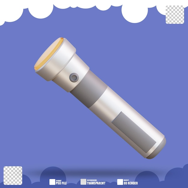 3d ilustracja mała latarka 3