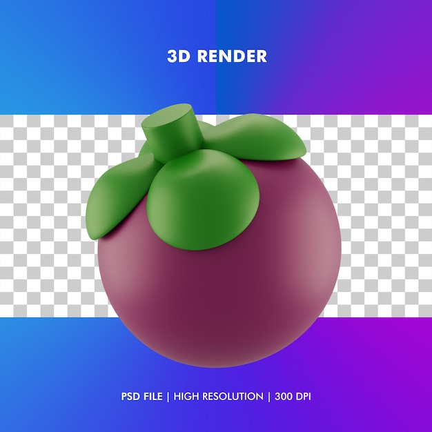 3d Ilustracja Mangostanu Na Białym Tle