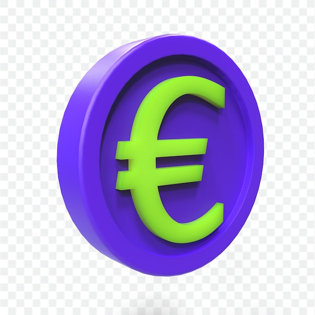 3d Ilustracja Moneta Euro Ikona Pieniądze Renderowania 3d