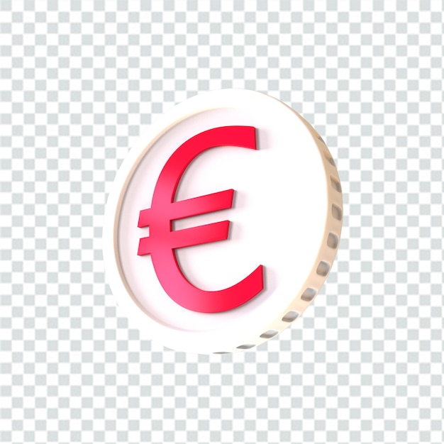PSD 3d ilustracja moneta euro ikona pieniądze renderowania 3d