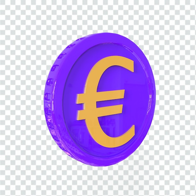 3d Ilustracja Moneta Euro Ikona Pieniądze Renderowania 3d