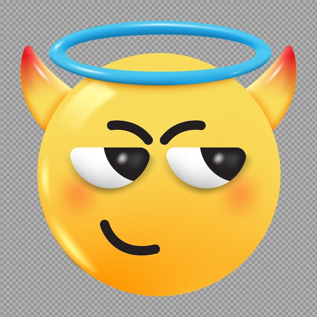 PSD 3d ilustracja myślącego emoji