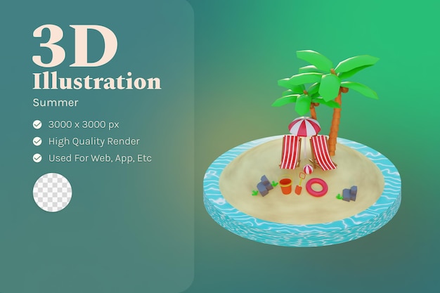 3d Ilustracja Obiektu Lato