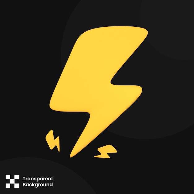 3D ilustracja obiektu Thunderbolt 3D Creative Essential Design Icon Pack 3D Rendering