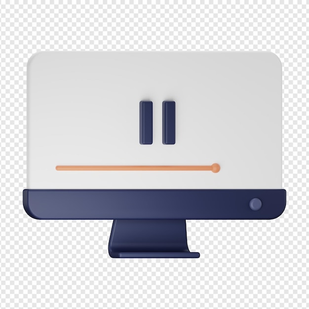 3d Ilustracja Odtwarzania Wideo W Ikonie Komputera Psd
